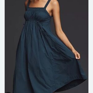 Anthropologie Daily Practice Keeseville Sleeveless Smocked Dress with pockets